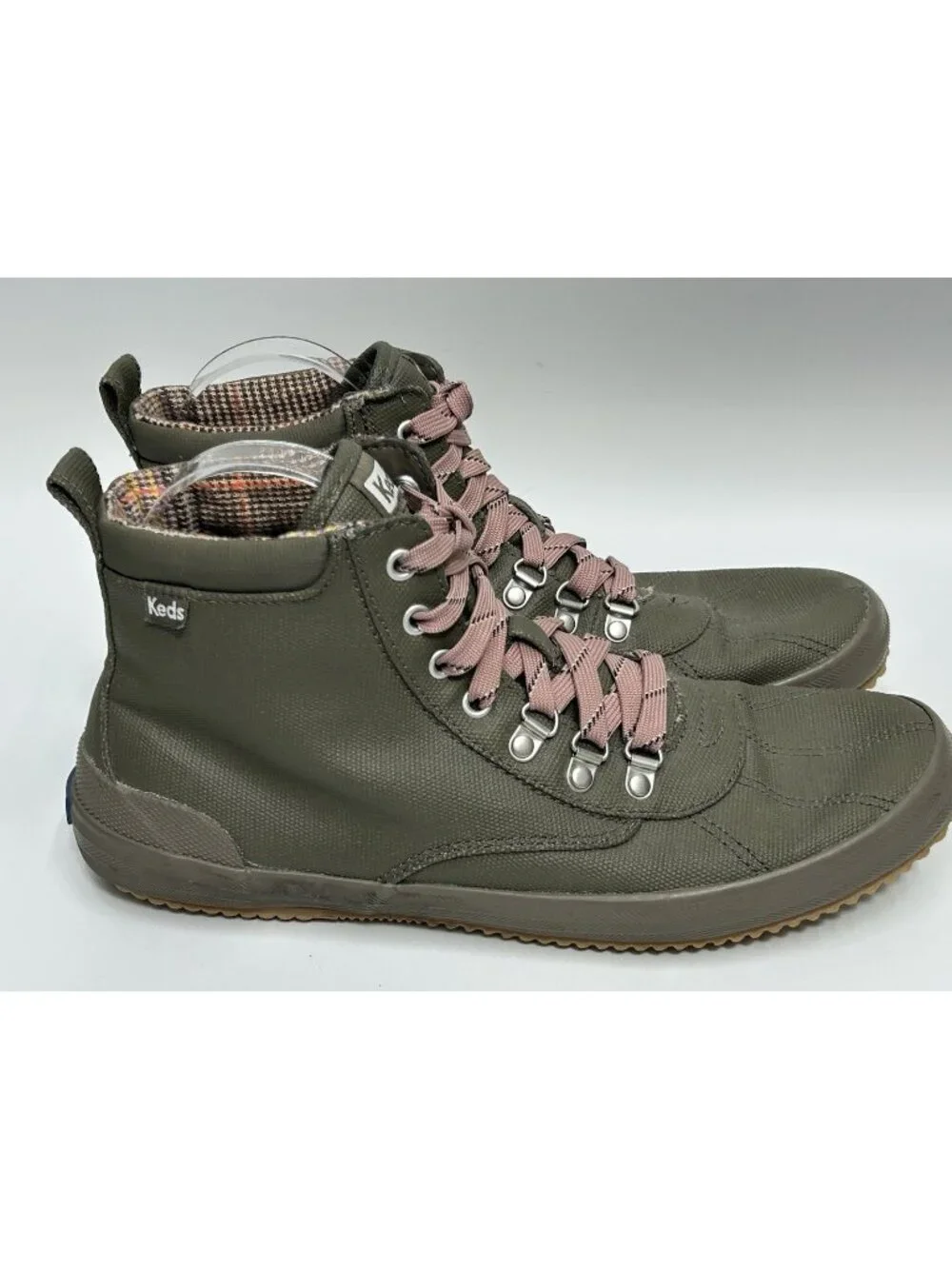 Keds Scout Boot Women's 10 Olive Green Water-Resistant Duck Style Sneaker Boots